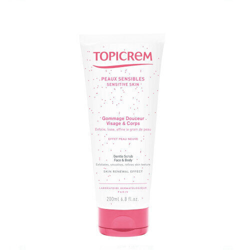 Veido ir kūno švelnus šveitiklis Topicrem Face and Body Gentle Scrub 200ml kaina ir informacija | Dušo želė, aliejai | pigu.lt