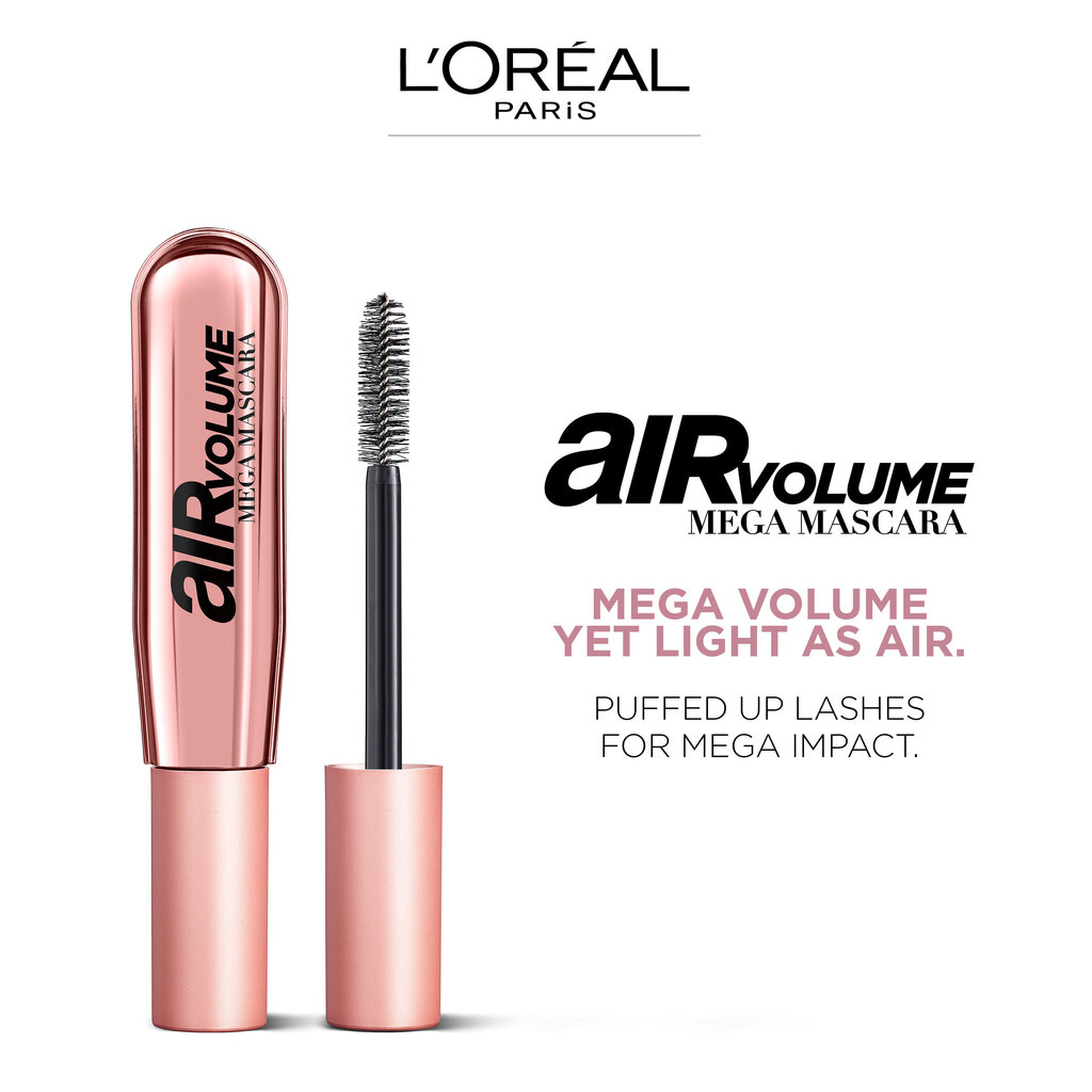 Blakstienų tušas L'Oreal Paris Air Volume, juodas, 9 ml kaina ir informacija | Akių šešėliai, pieštukai, blakstienų tušai, serumai | pigu.lt