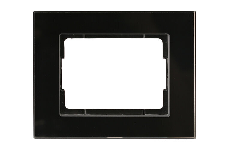 Rėmelis montavimo Vilma 1 vietos iš juodo stiklo kaina ir informacija | Elektros jungikliai, rozetės | pigu.lt