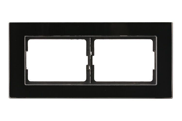 Rėmelis montavimo Vilma 2 vietų iš juodo stiklo kaina ir informacija | Elektros jungikliai, rozetės | pigu.lt