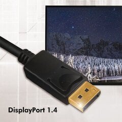 Кабель Techly DisplayPort 1.4 8K 2м черный, DP-DP M/M цена и информация | Кабели и провода | pigu.lt