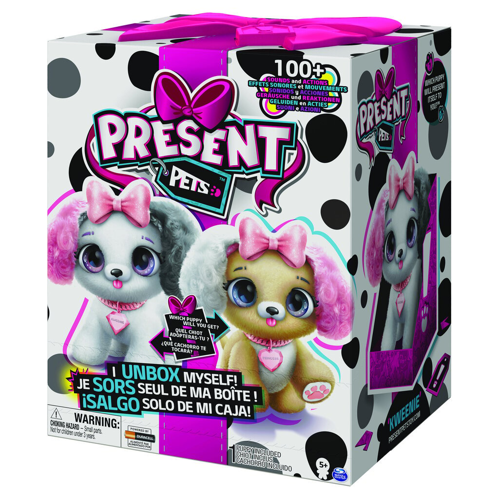 Interaktyvus šuniukas Spin Master Present Pets Fancy kaina ir informacija | Minkšti (pliušiniai) žaislai | pigu.lt