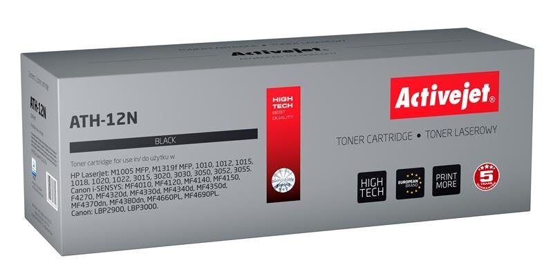 Activejet ATH-12N (Canon, HP 12A CRG-703, FX-10, Q2612A), juoda kaina ir informacija | Kasetės lazeriniams spausdintuvams | pigu.lt