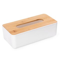 Коробка для салфеток, дерево/пластик цена и информация | Набор акскссуаров для ванной | pigu.lt
