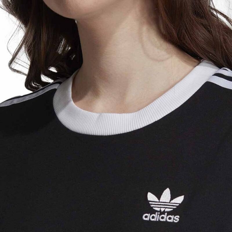 Sportiniai marškinėliai moterims Adidas 3 Stripes Tee W ED7482, juodi kaina ir informacija | Sportinė apranga moterims | pigu.lt