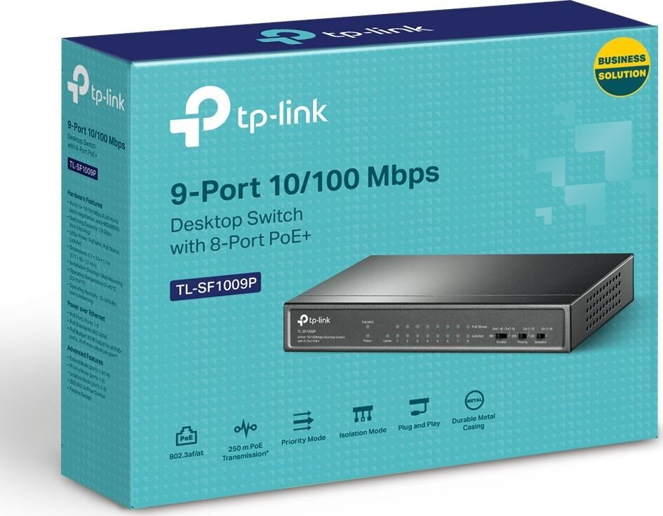 TP-Link TL-SF1009P цена и информация | Komutatoriai (Switch) | pigu.lt