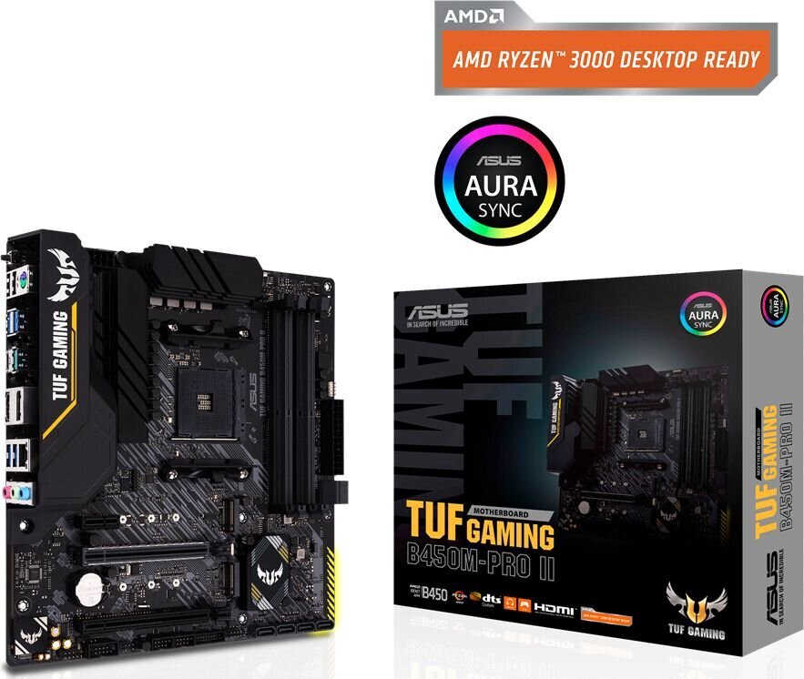 Asus TUF Gaming B450M-PRO II kaina ir informacija | Pagrindinės plokštės | pigu.lt