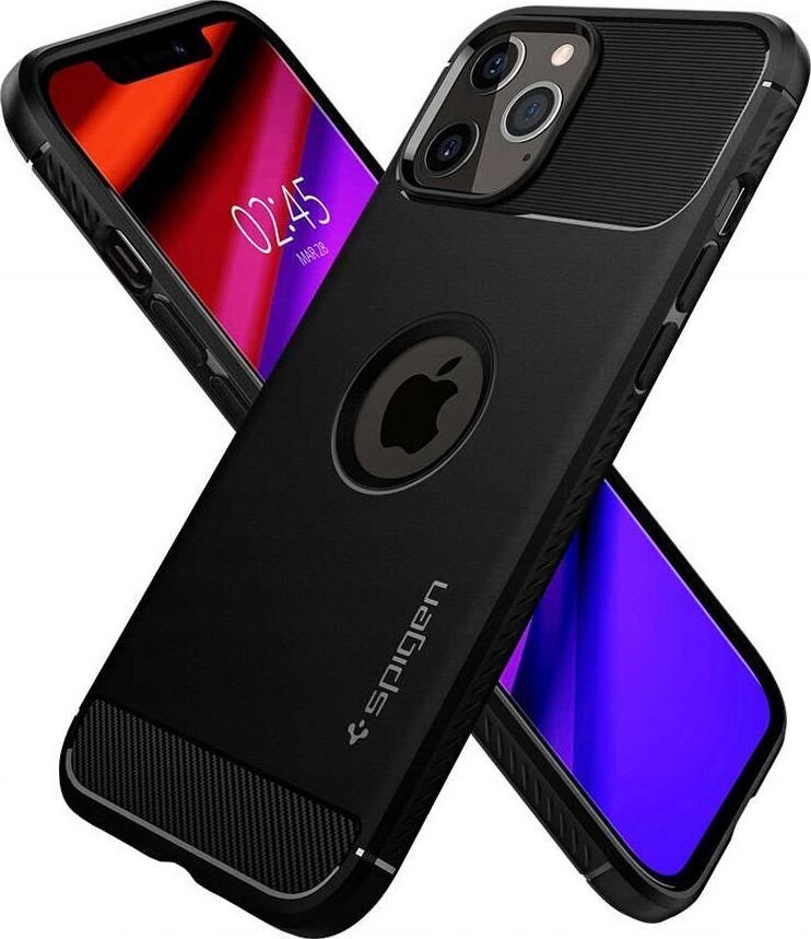 Dėklas Spigen 42537 skirtas iPhone 12, juoda цена и информация | Telefono dėklai | pigu.lt