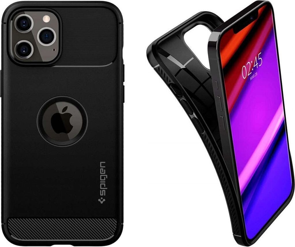 Dėklas Spigen 42537 skirtas iPhone 12, juoda kaina ir informacija | Telefono dėklai | pigu.lt