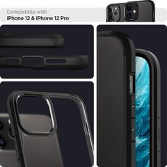 Spigen ACS01703, skirtas iPhone 12/12 Pro, juodas kaina ir informacija | Telefono dėklai | pigu.lt