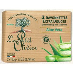 Muilas jautriai odai Le Petit Olivier Aloe Vera, 2x100 g kaina ir informacija | Muilai | pigu.lt