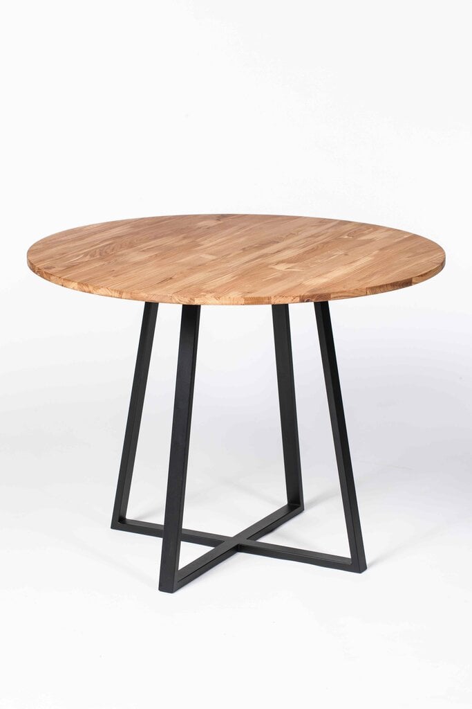 Apvalus pietų stalas "Citron" 100 cm, ąžuolo medienos masyvas kaina ir informacija | Virtuvės ir valgomojo stalai, staliukai | pigu.lt