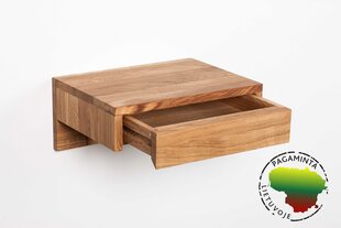 Aliejuoto ąžuolo lentyna su stalčiumi, pagaminta Lietuvoje, FSC sertifikuota mediena kaina ir informacija | Spintelės prie lovos | pigu.lt