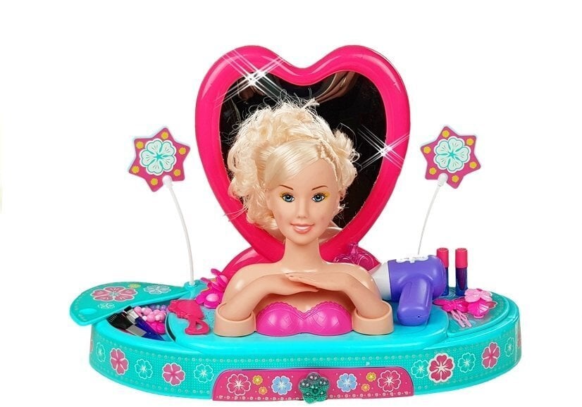 Vaikiškas grožio staliukas su žaislinės lėlės galva šukavimui kaina ir informacija | Žaislai mergaitėms | pigu.lt