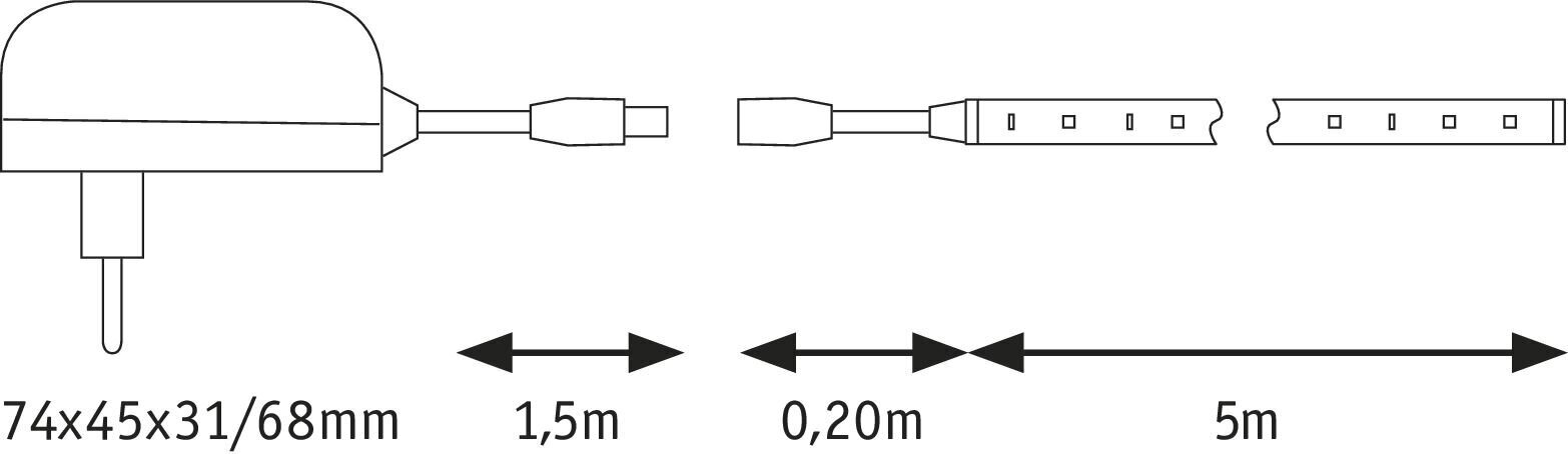 Paulmann LED WW juostos rinkinys 5m 78972 kaina ir informacija | LED juostos | pigu.lt