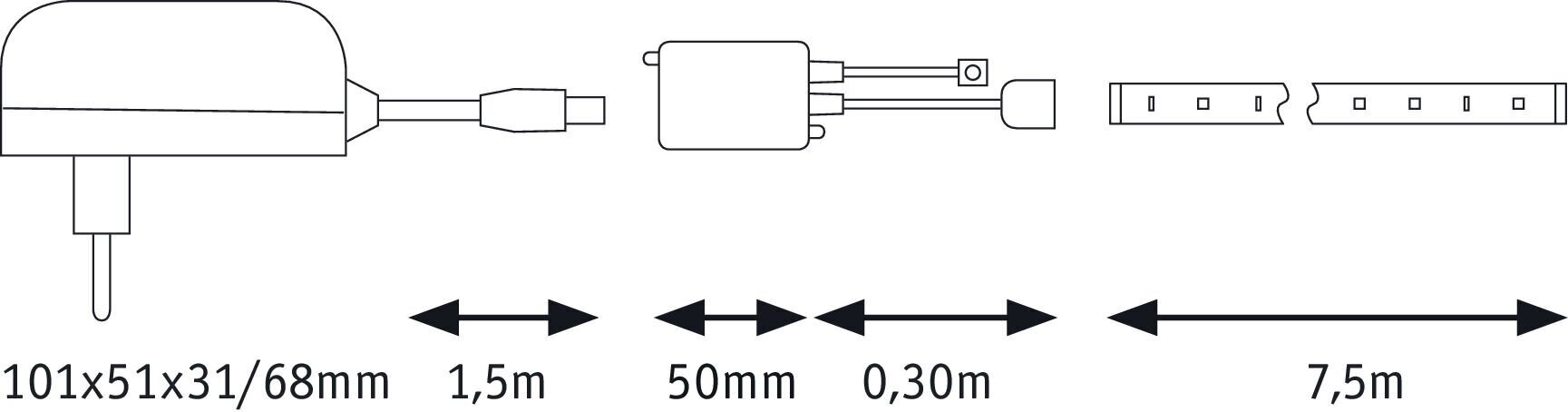 Paulmann LED RGB juostos rinkinys 7.5m 78979 kaina ir informacija | LED juostos | pigu.lt