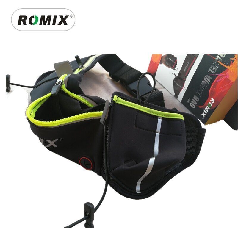 Sportinis telefono laikiklis / dėklas ant juosmens "ROMIX RH42" tinka sportui, turizmui, žvejybai, poilsiui, 3 skyrių, juoda/fluorescencinė žalia kaina ir informacija | Krepšiai, telefonų laikikliai | pigu.lt