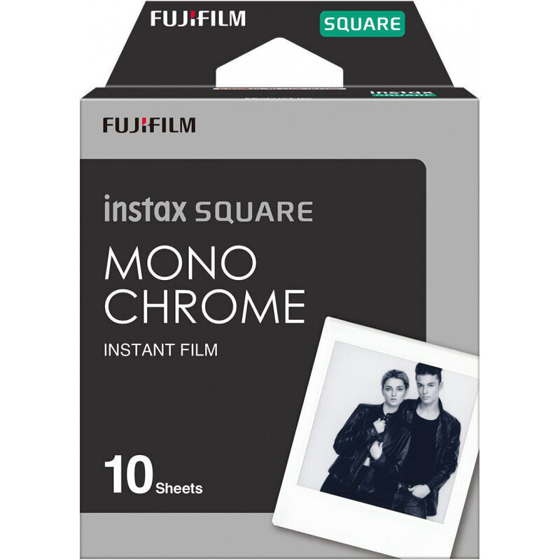 Momentinės fotoplokštelės Fujifilm instax SQUARE MONOCHROME (10pl) цена и информация | Priedai fotoaparatams | pigu.lt