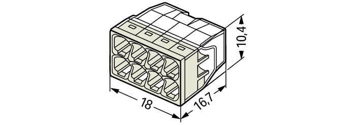 Spyruoklinė jungtis laidui WAGO8x0,5-2,5 mm² 24A/400V, 50 vnt. kaina ir informacija | Tekstiliniai kabeliai ir elektros kaladėlės | pigu.lt