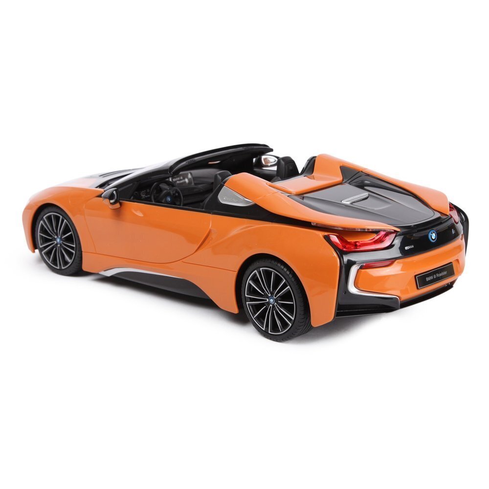 Automobilis BMWi8 Roadster Rastar su nuotolinio valdymo pultu 1:12, oranžinė kaina ir informacija | Žaislai berniukams | pigu.lt