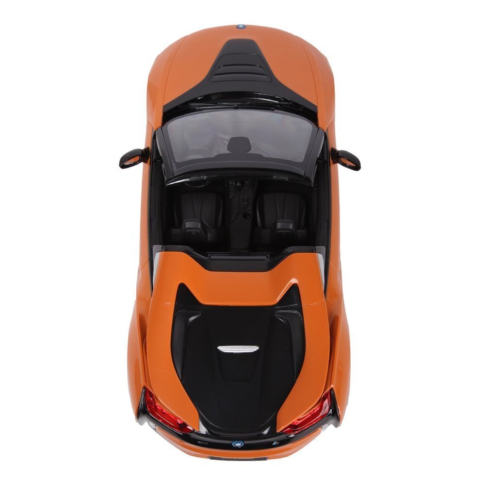 Automobilis BMWi8 Roadster Rastar su nuotolinio valdymo pultu 1:12, oranžinė kaina ir informacija | Žaislai berniukams | pigu.lt