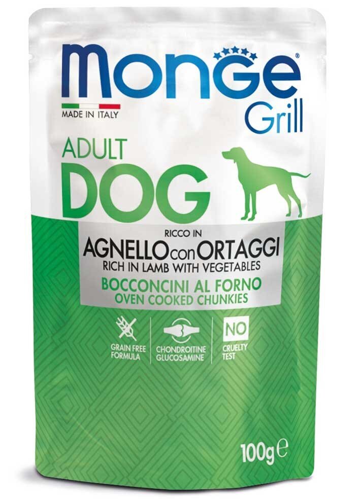 Monge Grill Dog Pouches konservai šunims su Ėriena ir Daržovėm 100g kaina ir informacija | Konservai šunims | pigu.lt