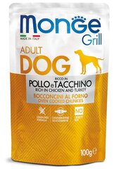 Monge Grill Dog Pouches konservai šunims su Vištiena ir Kalakutiena 100g kaina ir informacija | Konservai šunims | pigu.lt