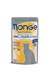 Monge Natural konservai jaunoms katėms su vištiena ir tunu, 80 g kaina ir informacija | Konservai katėms | pigu.lt