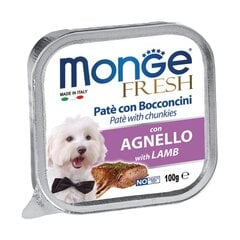 Monge Fresh paštetas su ėrienos gabaliukais, suaugusiems šunims 100g kaina ir informacija | Konservai šunims | pigu.lt