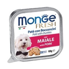 Monge Fresh paštetas su Kiaulienos gabaliukais, suaugusiems šunims 100g kaina ir informacija | Konservai šunims | pigu.lt