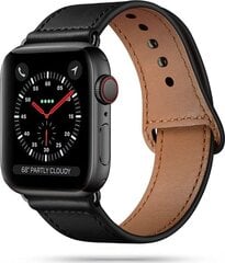 Tech-Protect Leatherfit Apple Watch 4 / 5 / 6 / 7 / 8 / SE / ULTRA (42 / 44 / 45 / 49 мм), черный цена и информация | Аксессуары для смарт-часов и браслетов | pigu.lt