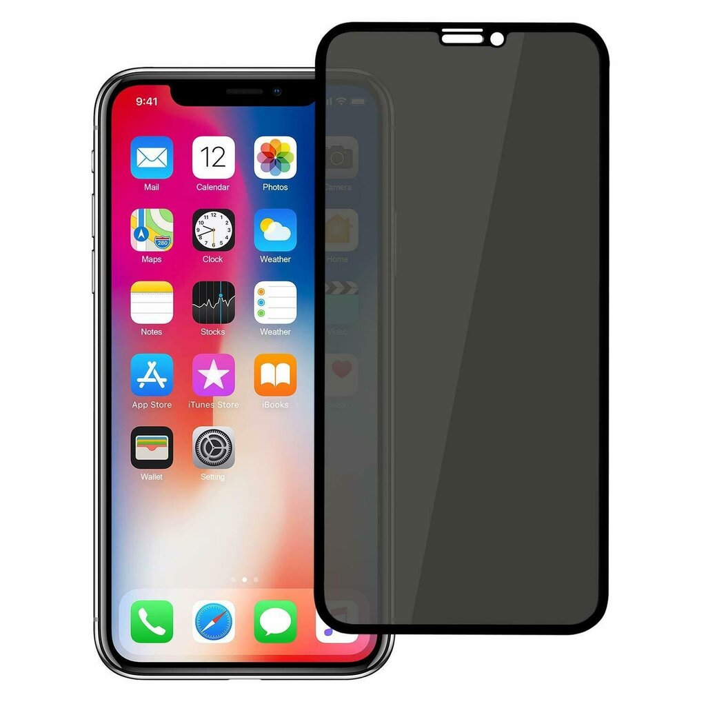 LCD apsauginis stikliukas Full Privacy Apple iPhone XR/11 juodas цена и информация | Apsauginės plėvelės telefonams | pigu.lt