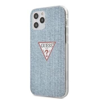 Guess Denim Triangle, skirtas Apple iPhone 12 / 12 Pro, mėlynas цена и информация | Telefono dėklai | pigu.lt