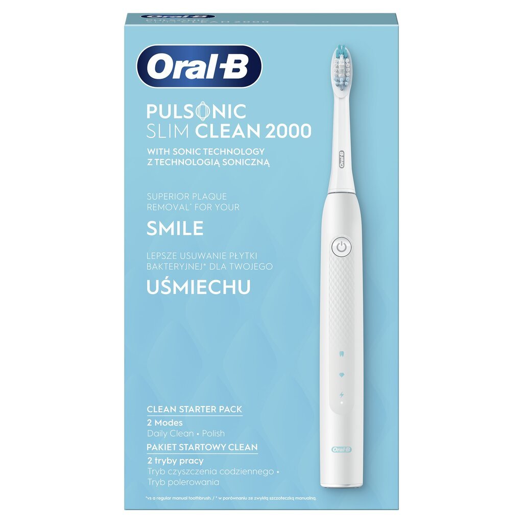 Oral-B Pulsonic Slim Clean 2000 kaina ir informacija | Elektriniai dantų šepetėliai | pigu.lt