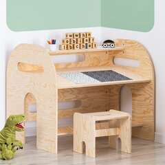 Детский письменный стол со стулом Selsey Batria, коричневый цена и информация | Детские столы и стулья | pigu.lt