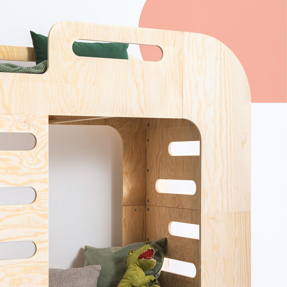 Dviaukštė lova Selsey Batria vaikiškas namelis 90 x 200 cm, ruda kaina ir informacija | Lovos | pigu.lt