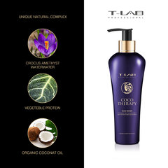 Sausų ir pažeistų plaukų kaukė T-LAB Professional Coco Therapy Duo, 300 ml kaina ir informacija | Priemonės plaukų stiprinimui | pigu.lt