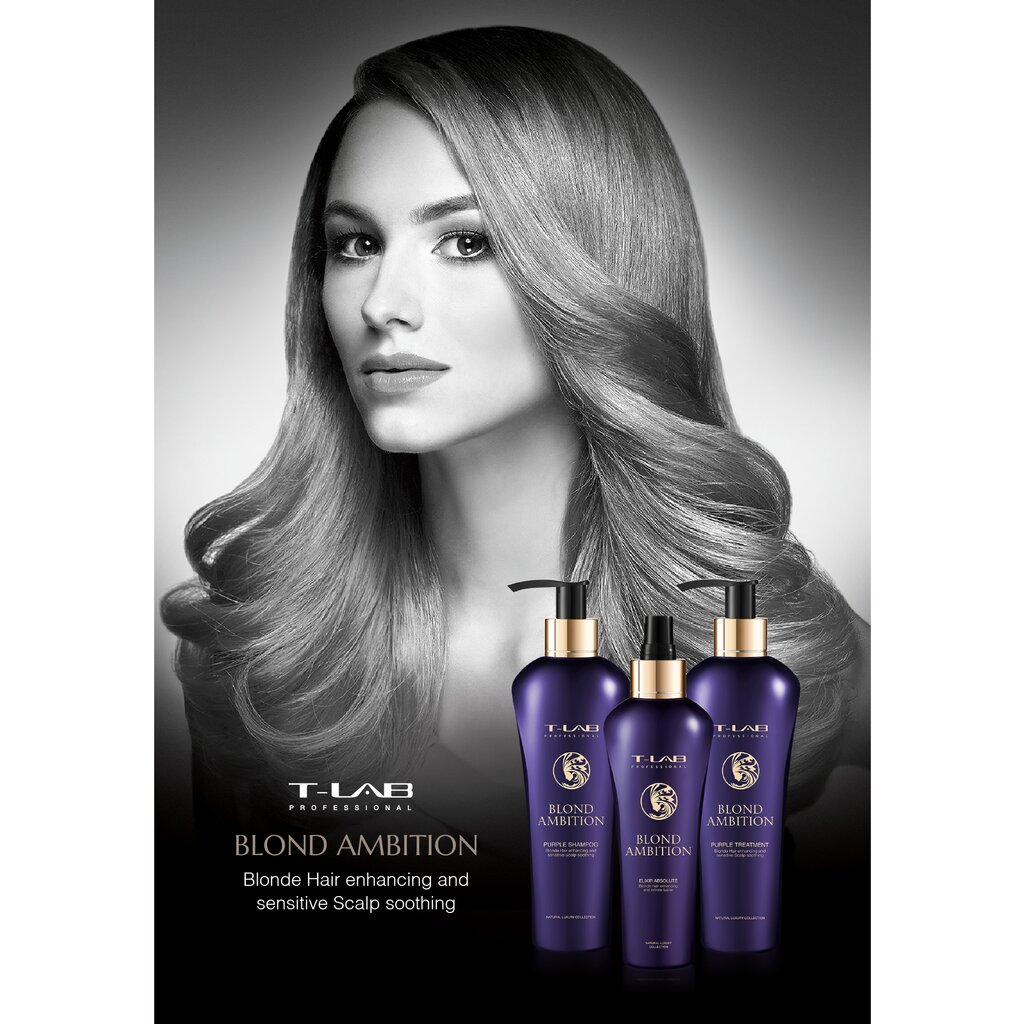 Kaukė šviesiems plaukams T-LAB Professional Blond Ambition, 300 ml kaina ir informacija | Priemonės plaukų stiprinimui | pigu.lt