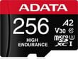 Adata High Endurance 256GB microSDXC UHS-I U3 kaina ir informacija | Atminties kortelės fotoaparatams, kameroms | pigu.lt