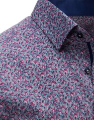 Tamsiai pilki gėlėti marškiniai "Kimo" цена и информация | Мужские рубашки | pigu.lt