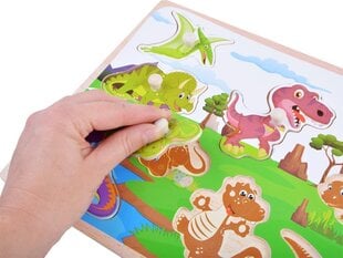 Деревянная игра-головоломка «Динозавры», 9д. цена и информация | Пазлы | pigu.lt