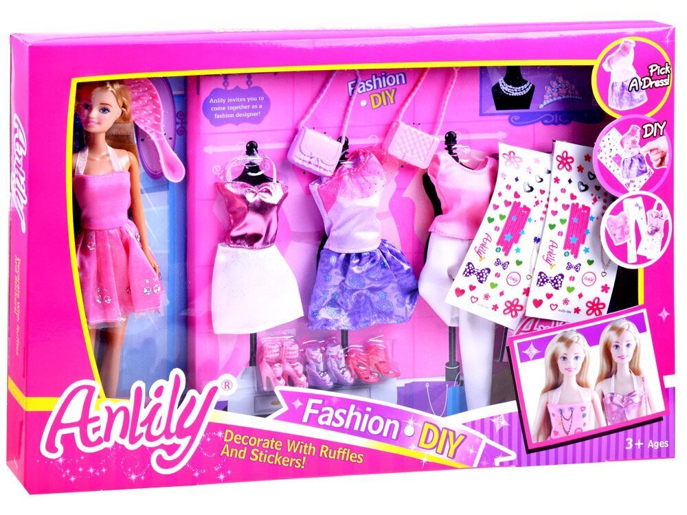 Lėlė "Anlily" su papildomais rūbais ir lipdukais kaina ir informacija | Žaislai mergaitėms | pigu.lt