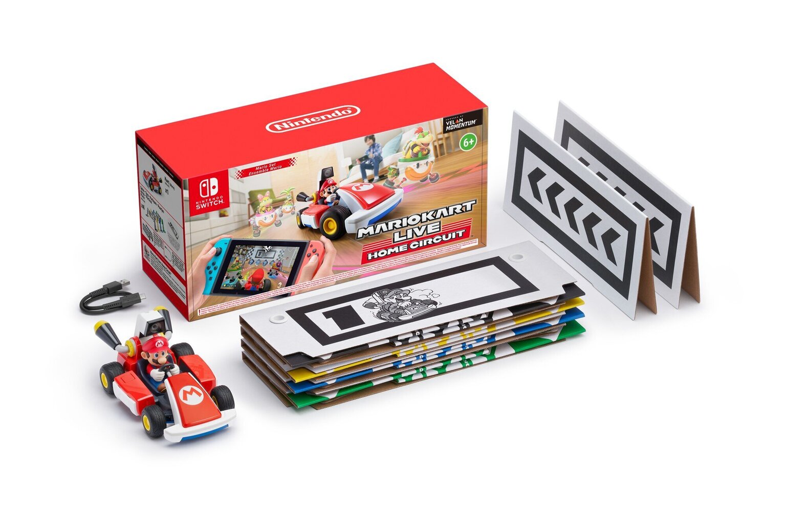 Mašinėlių rinkinys Mario Kart Live Home Circuit Mario, skirtas NSW kaina ir informacija | Žaidimų kompiuterių priedai | pigu.lt
