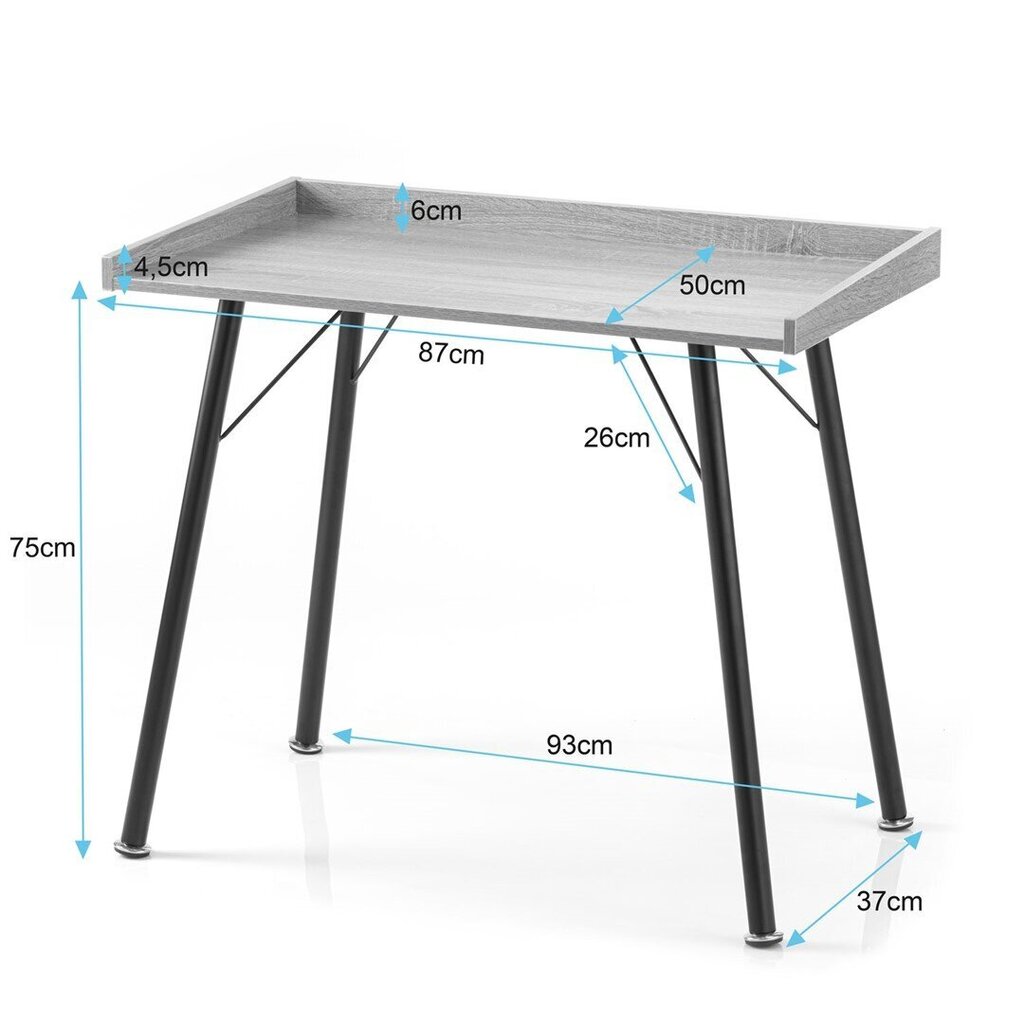 Rašomasis stalas Homede Fey, rudas/juodas kaina ir informacija | Kompiuteriniai, rašomieji stalai | pigu.lt