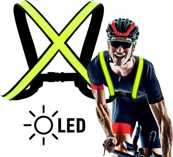 Atspindinti liemenė Easypix StreetGlow LED, žalios цена и информация | Dviratininkų apranga | pigu.lt
