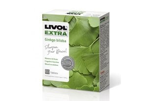 Таблетки LIVOL EXTRA GINKGO BILOBA, 60 шт. цена и информация | Витамины, пищевые добавки, препараты для хорошего самочувствия | pigu.lt