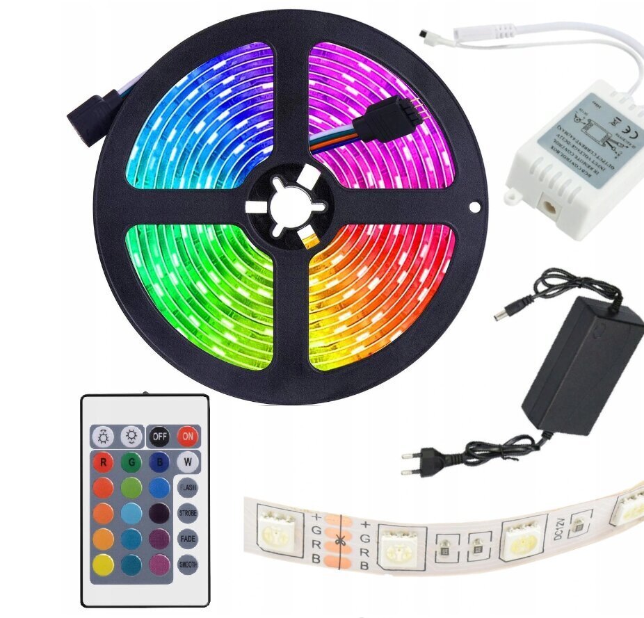RGB Led juosta 3528 su pultu цена и информация | LED juostos | pigu.lt