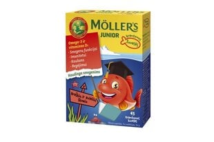 Желейные рыбки с клубничным вкусом MOLLER'S JUNIOR, 45 шт. цена и информация | Витамины, пищевые добавки, препараты для иммунитета | pigu.lt