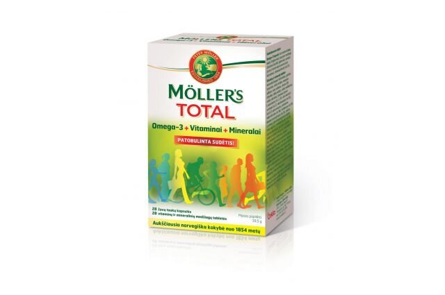 Maisto papildas Moller's Total, 28 + 28 tabletės kaina ir informacija | Vitaminai, maisto papildai, preparatai imunitetui | pigu.lt