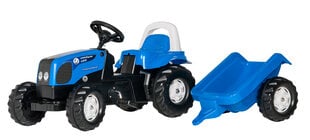 Minamas pedalais traktorius su priekaba Rolly Toys RollyKid Landini Power Farm, mėlynas kaina ir informacija | Žaislai berniukams | pigu.lt